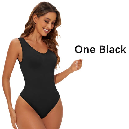 Sculpting Bodysuit for Women Seamless Light Tummy Control w Scoop Neck